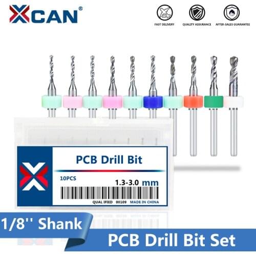 XCAN Drill Bit Set PCB Circuit Board Gun Drill Bit 1/8'' Shank Micro Drilling Tool Bit