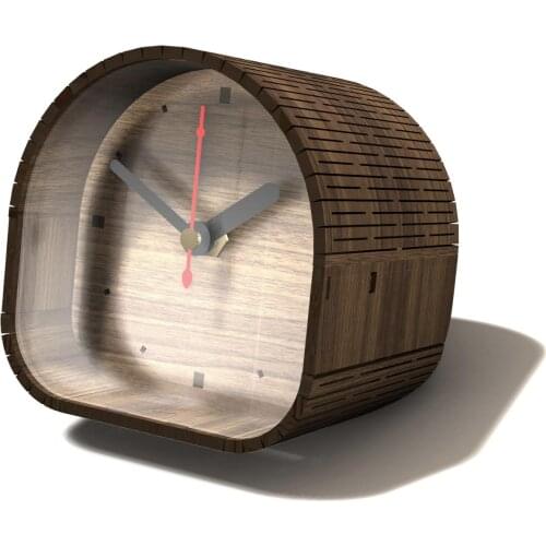 Retro 3D House Shape Table Clocks Flexible Natural Wooden Home Decor Desk Clock Mini Portable Needle Clock Nice Gifts for Move