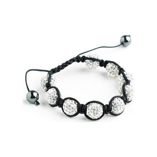New Arrive 10MM Disco Crystal Ball Beads weaved bracelet Magnetite Macrame Clay Bracelet for Women