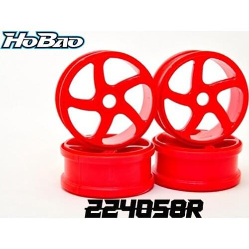 Original OFNA/HOBAO RACING 224058R WHEEL(ORANGE) 4 PCS For 1/10 HYPER 10 NITRO GPX4 H4E HSP FS XRAY AE KYOSHO TOURING CAR