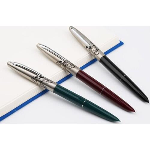 HERO 329-2 Business Fountain Pen Arrow Mark 329 Horse Head Pattern Financial Ink Pen Iridium Fine Nib 0.5mm For Writing Pen
