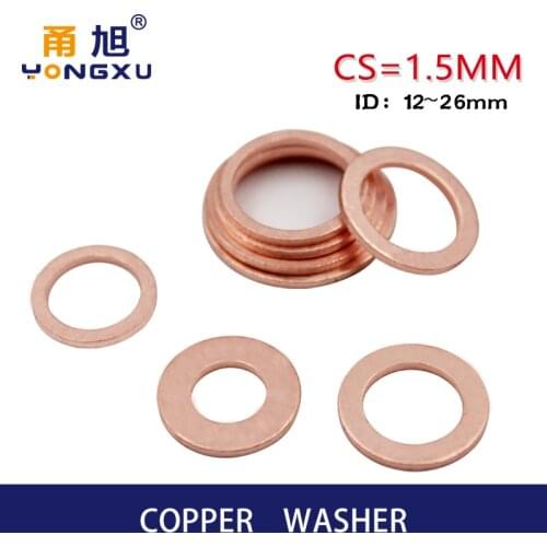 10Pcs DIN7603 M6 M8 M9 M10 M12 M14 M16 M18 M20 T3 O Ring Gasket Sealing Ring Copper Washer Boat Crush Washer Flat Seal Fitting