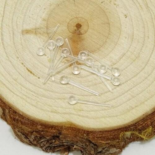 Transparent Plastic Earring Posts Clear Ear Pins and Silicone Rubber Backs