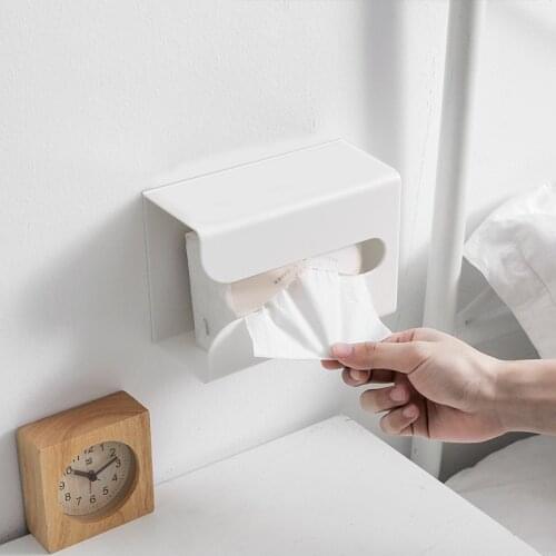 Self-Adhesive Tissue Box Environmental Protection Home Tissue Container Towel Napkin Tissue Holder Case for Office Home Decor
