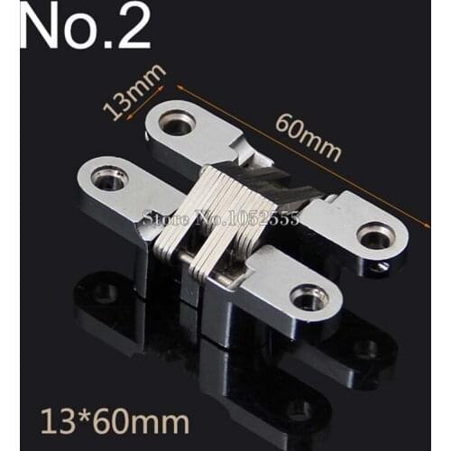 Designed 13x60mm Invisible Concealed Cross Door Hinge Stainless Steel Hidden Hinge Bearing 10KG For Folding Door Hidden Door K96