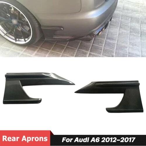2 PCS Carbon Fiber Material Rear Bumper Air Vents Aprons For Audi A6 RS6 Car 2012-2017