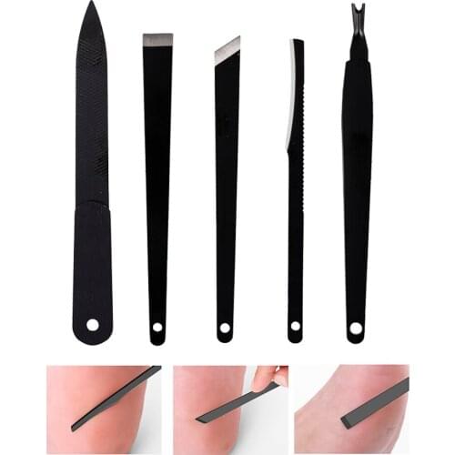 High Quality Stainless Steel Nail Cuticle Pusher Spoon Remover Trimmer Dead Skin Manicure Pedicure Cleaner Nail Tool 5Pcs/Set