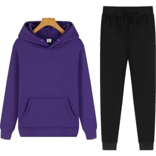 Womens Sets Hoodies+Pants Autumn Winter Hooded Sweatshirt Sweatpants Fashion Slim Fit Set Hoodie Pant Hip Hop Pullover Hoody