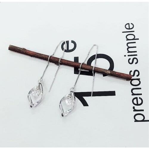 Tibetan sliver water drop cubic zircon drop earrings women box chain long tassel earings fashion jewelry luxury boho KE3207