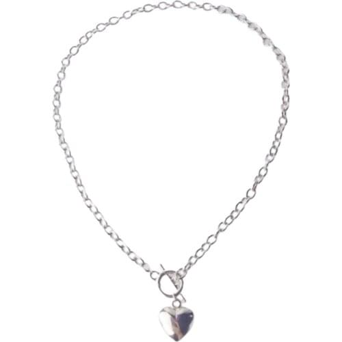 Goth Baroque Pearl Pendant Choker Necklace Women Collar Kpop Boho Punk Lover Heart Beaded Long Chain Necklace Aesthetic Jewelry