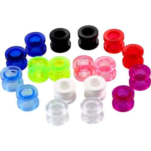 2 PCS Multicolor Acrylic Ear Stretchers Plugs and Tunnels Clear Ear Plugs Ear Gauge Screw Flesh Body Piercing Jewelry SWANJO