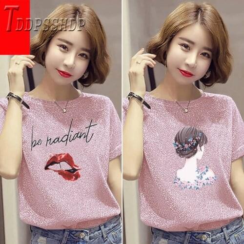 2019 Multi Styles Can Choose Women T Shirt Summer Sweet Female Tee Shirts