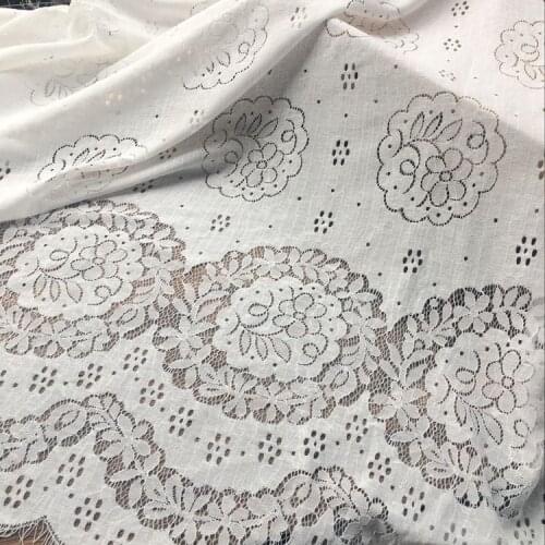 3M/Lot White Black Cotton Retro Eyelash Lace Fabric DIY Formal Dress Tablecloth 150CM Wedding Home Accessories