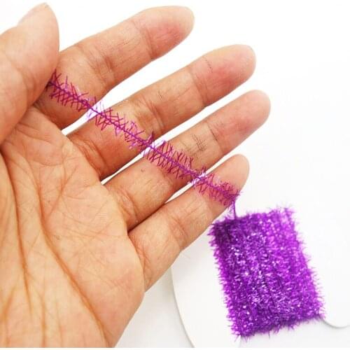 5Colors 3m / Lot Fly Fishing Tinsel Chenille Crystal Flash Line Rig Bait Making Assorted Fly Tying Streamer Flies Material