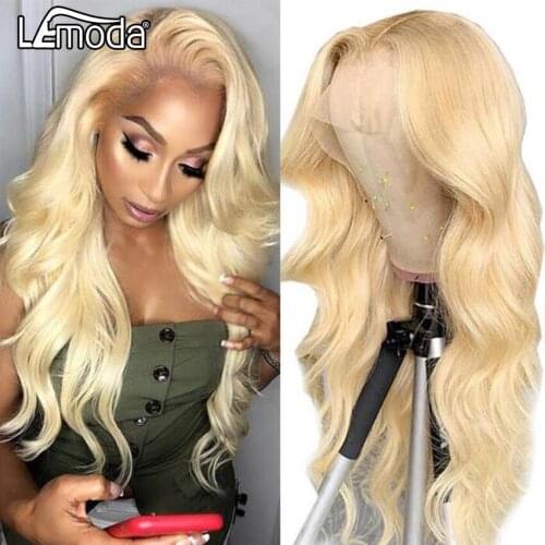 613 Honey Blonde Lace Front Wig 13x6 Transparent HD Lace Wig 613 Lace Frontal Wig Lemoda Body Wave Human Hair Wigs 30Inch 180