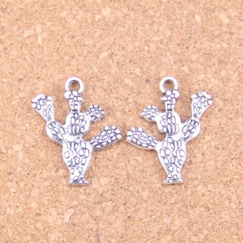 62pcs Charms cactus desert 23x20mm Antique Pendants,Vintage Tibetan Silver Jewelry,DIY for bracelet necklace