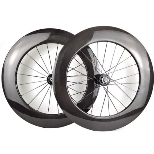 700C track bicycle carbon wheels 88mm clincher fixed gear single speed bike carbon wheelset with Novatec 165/166 hubs