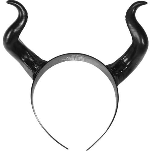 Halloween Horns Headband Cosplay Demon Decoration Ox Horn Shape Headdress Gothic Hair Accessories For Party