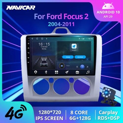 NAVICAR 2Din Android10.0 Car Radio For Ford Focus 2 2004-2011 Stereo Receiver GPS Navigation Auto Radio DSP Bluetooth Player IGO