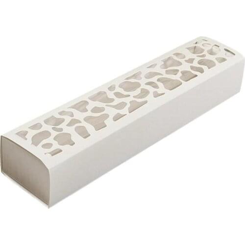 White Hollow Macaron Cake Biscuit Pastry Storage Holder Party For Valentines Cupcake Container Muffin Day A0B9