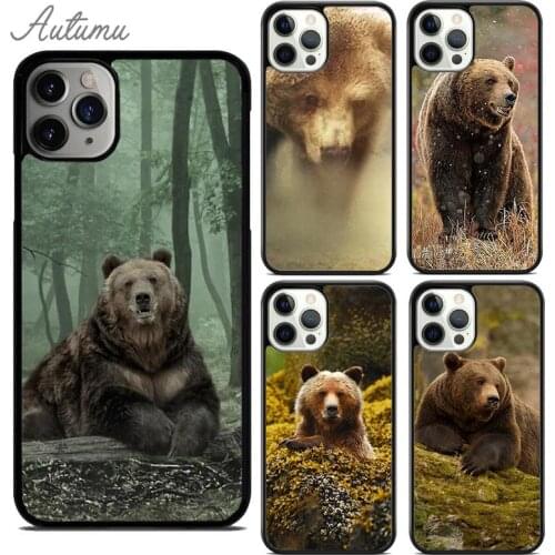 Grizzly Bear Animal Phone Case for iPhone 11 12 Pro Max mini X XR XS SE 2020 5 6S 7 8 Plus Samsung Galaxy S8 S9 S10 Cover shell