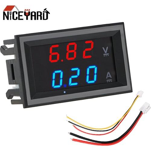 Mini Digital Voltmeter Ammeter DC 100V 10A LED Display Volt Ampere Meter Amperemeter Voltage Indicator Tester with Cable