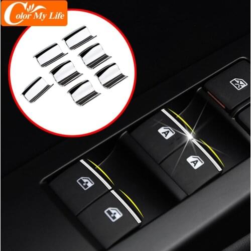 Color My Life ABS Chrome for Toyota Corolla RAV4 REIZ Camry Highlander Prius Land Cruiser Vios Prado 150 Window Lift Button Trim