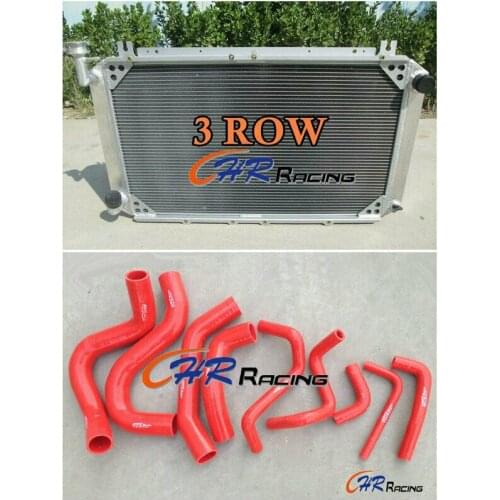 FOR NISSAN Patrol GQ 2.8 4.2 DIESEL TD42 & 3.0 PETROL Y60 Radiator+RED HOSES