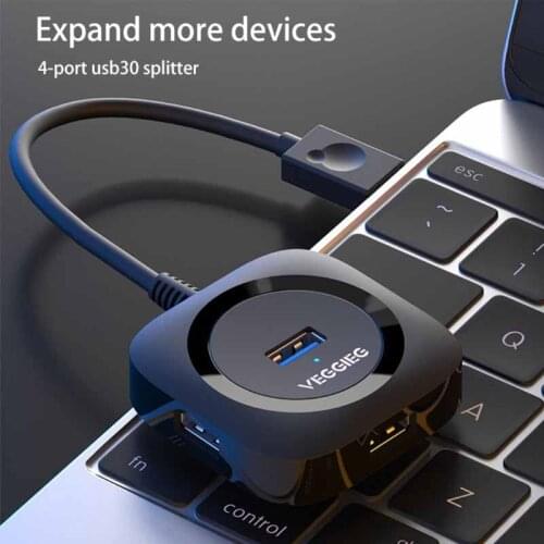 2021 New USB2.0/3.0 Docking Station With Power Supply 4 Hub Multi USB Splitter 1M 0.2M USB Docking Station For PC Office Work
