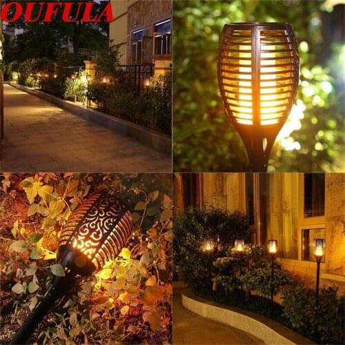 Solar Flame Lawn Light Torch Light Waterproof Outdoor Garden Control Induction Landscape Lights IP65 96 LEDS