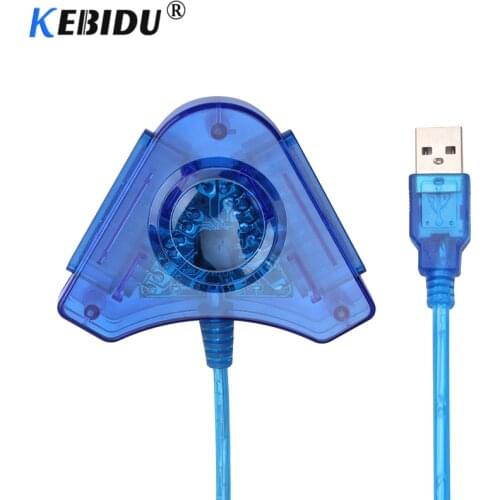 Kebidu New Joypad Game USB Dual Player Converter Adapter Cable For PS2 Dual Playstation 2 PC USB Game Controller With CD Driver