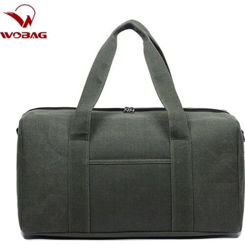 Wobag Men Travel Bags Women Big Sports Gym Bag Hand Luggage Casual Travel Duffle Bags Canvas Weekend Ocernight Bag