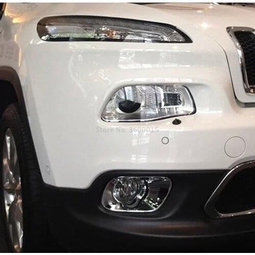 For Jeep Cherokee 2014-2016 2017 2018 Chrome Head Front Fog Light Lamp Foglight Cover Molding Trim Exterior Car Accessories