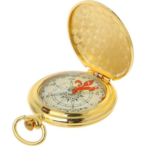Pocket Watch Flip Compass Portable Hiking Navigation Compass Luminous In The Dark Navigation Car Compass Keychain A0KA