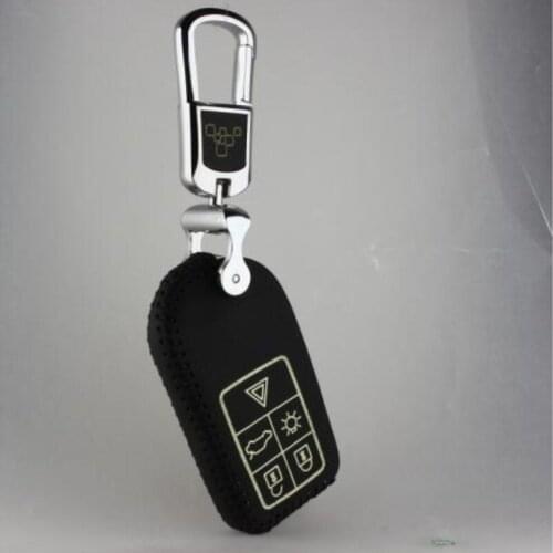 Luckeasy 5 button for volvo XC60 2017 T5 2016 xc90 s60 s80 v40l 2012 2017 shell KEY COVER holder Kraft first layer car key2s