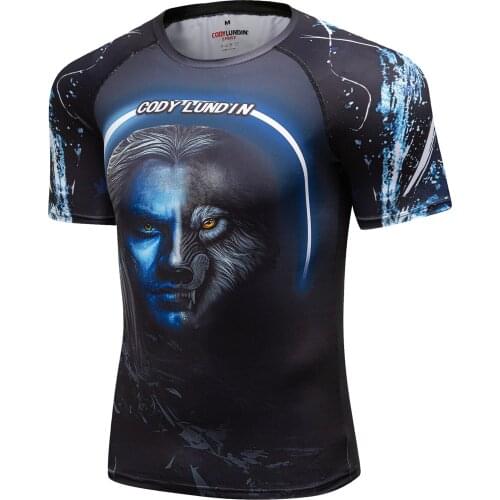 Compression Gym Shirts short Sleeve Custom BJJ Rashguard MMA Sublimated Mens Shirt Sport Running Tight