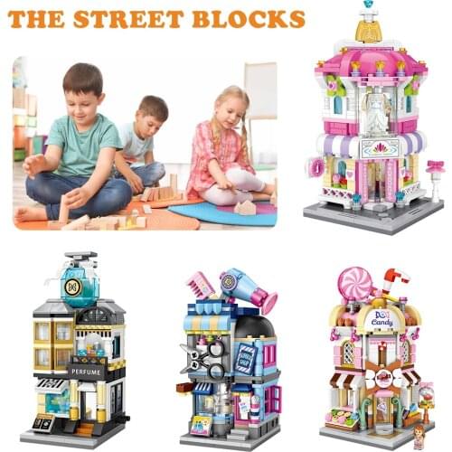City Street View Building Blocks Toy Store Bricks DIY Model Child Gifts Kit Collectible Construction Play Set House Building