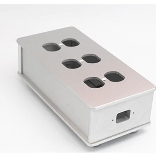HIFI Class Aluminum Alloy Socket Cabinet DIY Audio Power Purifier Shell 6-bit US power box power strip case Power outlet chassis