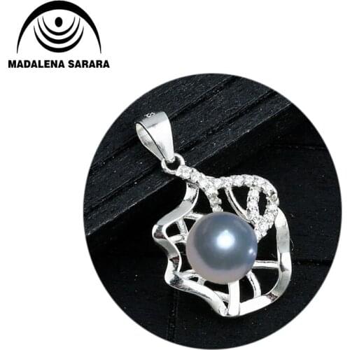 MADALENA SARARA 925 Sterling Silver and 8mm AAA Freshwater Pearl Pendant Necklace Fashion