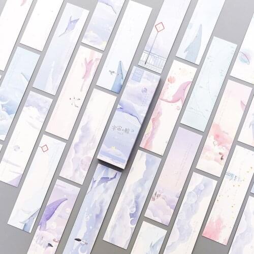 Multi-use 30 pcs whale swimming in Cloud sea design Craft Paper Cards as bookmark tag gift Scrapbooking DIY message card