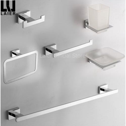 Bathroom Hardware Set Chrome simple Toothbrush Holder Paper Holder Towel Bar Bathroom hardware set