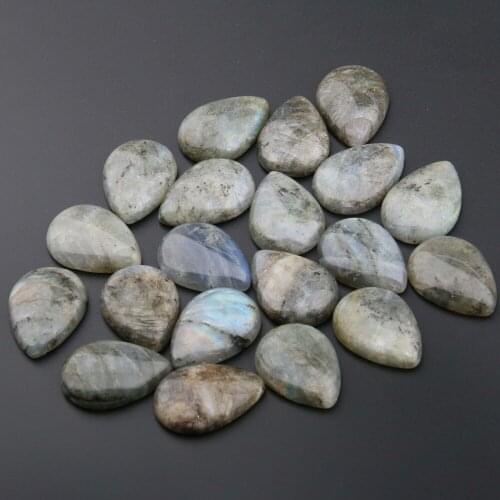 Natural Stone Labradorite Cabochon Beads Flat Back Water Drop Shape No Hole Loose Beads For jewelry making DIY Ring accessories