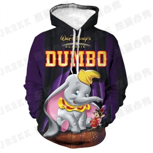 New Sweatshirts Anime Pullover Long Sleeve 3D Print Men Women Children Dumbo Hoodies Cool Boy Girl Kids Casual Tops Clothing