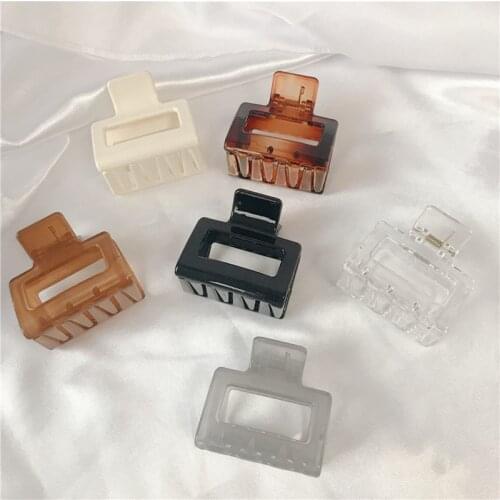 New Square Acetate Acrylic INS Korean Hair Clips Girls Hairpins Crab Claws Clamp Hair Accessories for Women Banana Styling Tools