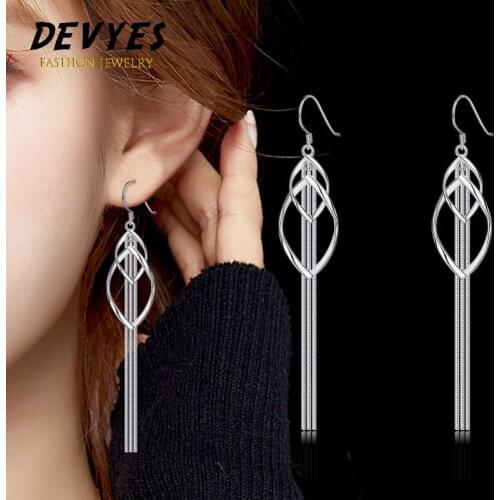 New Face-lift Double Twisted Tassel Long Earrings Rose Gold Korean Wavy Earline Reverse Three-line Earrings
