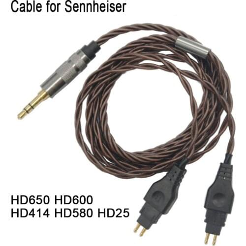 New Upgrade Replacement Cable For Sennheiser HD414 HD650 HD600 HD580 HD565 HD545 HD535 HD525 HD265 HD25 Headphone Audio Cables