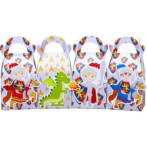 Knights Favor Box Candy Box Gift Box Cupcake Box Kids Birthday Party Supplies Decoration Event Party Supplies