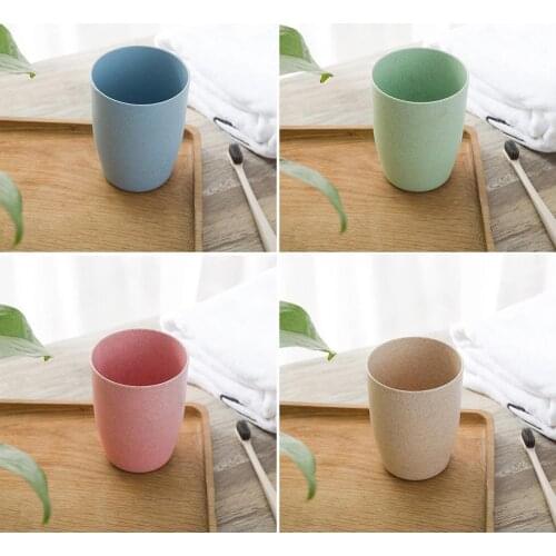 Portable Wheat Straw Water Cup Bathroom Tumbler For Kids Set Cup Traveling Cup Toothbrush Bathroom Drinking X0X5