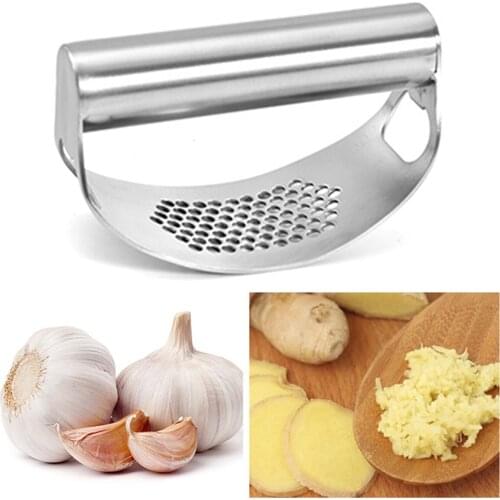 Multi-function Manual Garlic Presser Curved Garlic Grinding Slicer Chopper Stainless Steel Garlic Presses Cooking Gadgets Tool