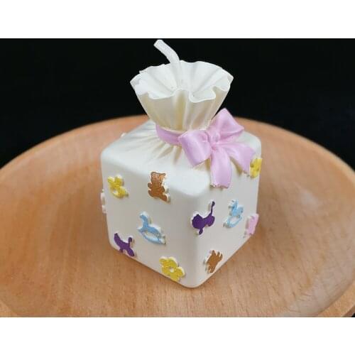 Silicone Mold Child Birthday Party Candle Molds Handmade Candy Gift Box Shape for Cake Decorations Aroma Stone Molds Moulds PRZY